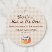 Bun in the Oven Gingham Bakery Baby Shower Gift フェイバータグ (正面)