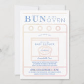 Bun in the Oven Girl Pink Drive-by Baby Shower 招待状 (正面)