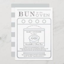 Bun in the Oven Gray Baby Shower by Mail