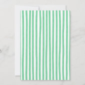 Bun in the oven green pinstripes Baby Shower 招待状 (裏面)