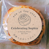 Bun in the Oven Kraft Minimalist Cinnamon Roll ラウンドシール