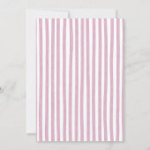 Bun in the oven pale pink pinstripes Baby Shower 招待状 (裏面)