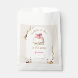Bun In The Oven Pink Gingham Bow Baby Shower フェイバーバッグ