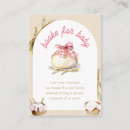 Bun In The Oven Pink Gingham Bow Books For Baby エンクロージャーカード
