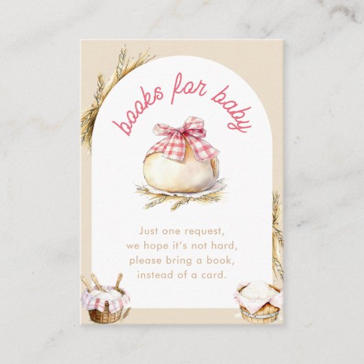 Bun In The Oven Pink Gingham Bow Books For Baby エンクロージャーカード (正面)