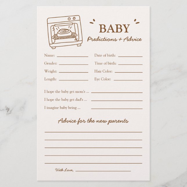 Bun in the Oven Predictions and Advice (正面)