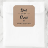 Bun in the Oven Tag, Baby Shower Sticker, Kraft スクエアシール (バッグ)