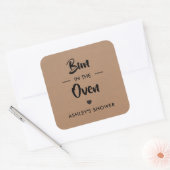 Bun in the Oven Tag, Baby Shower Sticker, Kraft スクエアシール (封筒)