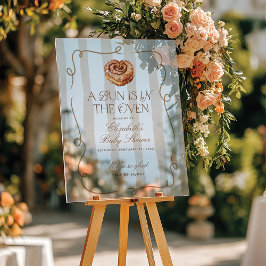 Bun in the Oven Theme Baby Shower Welcome アクリルサイン