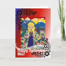 Bunadのノルウェーの女の子 カード