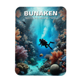Bunaken Indonesia Scuba Diver マグネット
