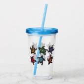 Bunch ofファンタジーカラフル Turtles抽象芸術シェル アクリルタンブラー (裏面)