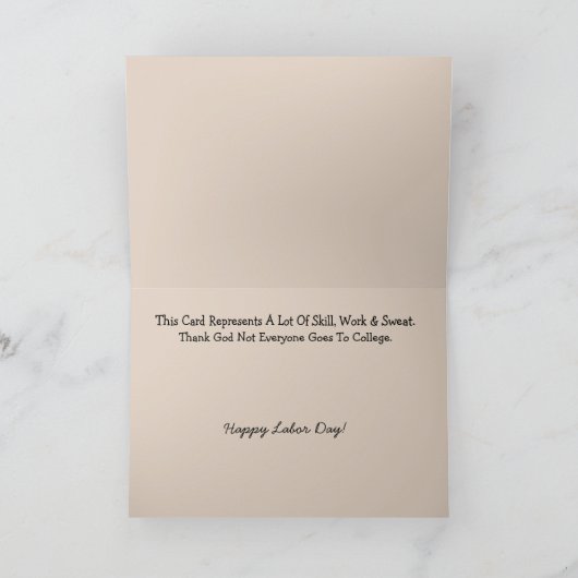 Bunch of Blue Collar Workers Labor Dayカード カード (内部)