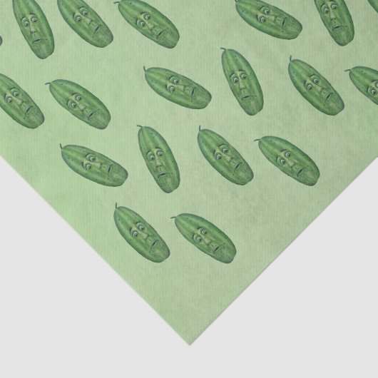 Bunch of Funny Green Pickles Surprised Faces green 薄葉紙 (詳細)