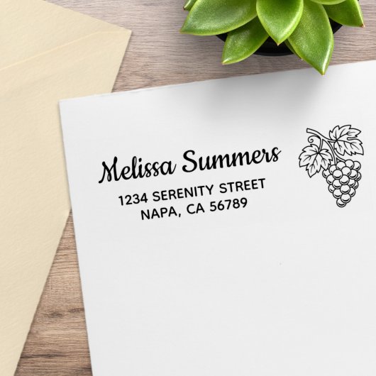 Bunch of Grapes Return Address ラバースタンプ