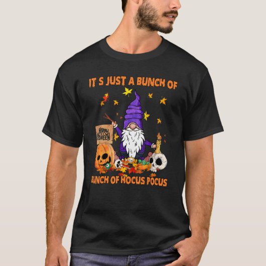 Bunch Of Hocus Pocus Pumpkin Gnomes Bats Scary Tシャツ (正面)