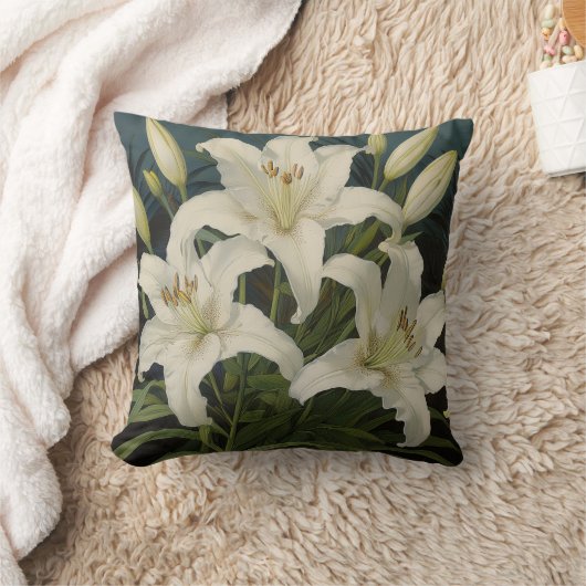 Bunch of lilies throw pillow クッション (ブランケット)