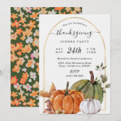 Bunch of Pumpkins金ゴールドArch Shanksgiving Dinner  招待状 (正面/裏面)