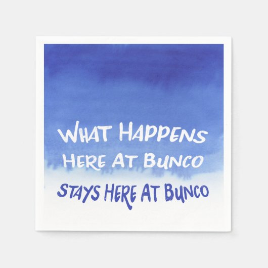 Buncoおもしろいここで何が起こるか青グラデーション スタンダードカクテルナプキン (正面)