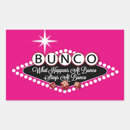 Buncoで何が起こるかBuncoおもしろい 長方形シール (正面)