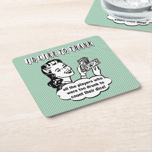 Buncoのおもしろいなコースター-私は感謝していすことを望みます スクエアペーパーコースター (アングル)