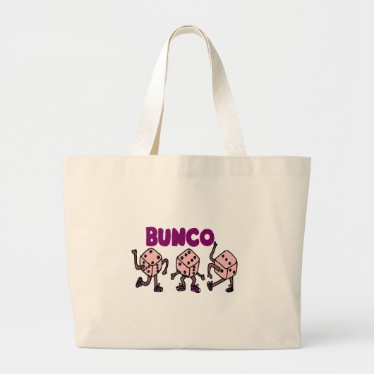 Buncoのおもしろいな踊るサイコロ ラージトートバッグ (正面)
