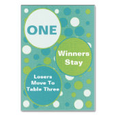 Buncoのかわいく、カラフルなテーブルは#1を梳きます テーブルナンバー (正面)