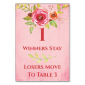 Buncoのかわいらしい花のテーブルカード#1 テーブルナンバー (裏面)