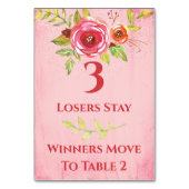 Buncoのかわいらしい花のテーブルカード#3 テーブルナンバー (裏面)