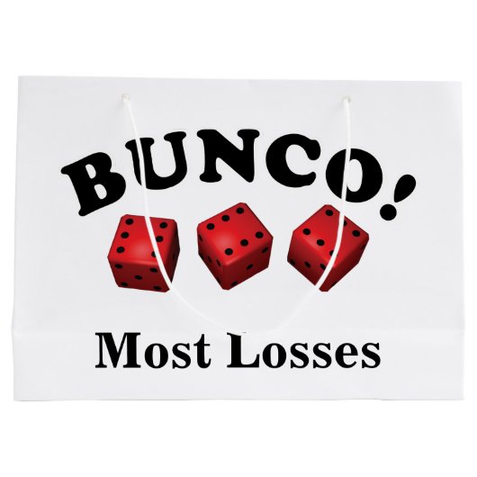 Buncoのサイコロのギフトほとんどの損失 ラージペーパーバッグ (裏面)
