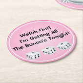 Buncoのサイコロのコースター ラウンドペーパーコースター (アングル)