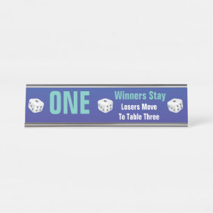 Buncoのサイコロ表1の番号記号 デスクネームプレート