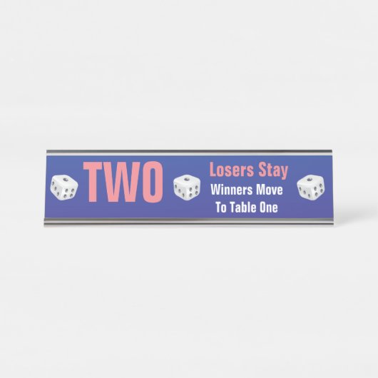 Buncoのサイコロ表2の番号記号 デスクネームプレート (正面)