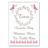 Buncoのテーブルカード-かわいらしい花柄#2 テーブルナンバー (裏面)