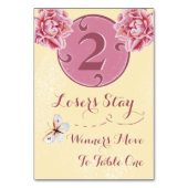 Buncoのテーブルカード-ピンクのシャクヤク#2 テーブルナンバー (裏面)