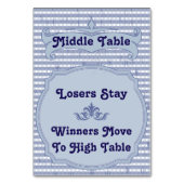 Buncoのテーブルカード-中間のテーブル テーブルナンバー (裏面)