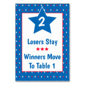 Buncoのテーブルカード-愛国心が強く赤く、白く及び青#2 テーブルナンバー (正面)