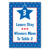 Buncoのテーブルカード-愛国心が強く赤く、白く及び青#3 テーブルナンバー (正面)