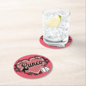 buncoのハートの入れ墨 ラウンドペーパーコースター (インサイチュ)