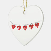 Buncoのハートの旗 セラミックオーナメント (左)