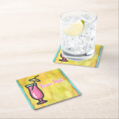 Buncoのピンクの飲み物のBuncoの強打のコースター スクエアペーパーコースター (インサイチュ)