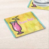 Buncoのピンクの飲み物のBuncoの強打のコースター スクエアペーパーコースター (アングル)