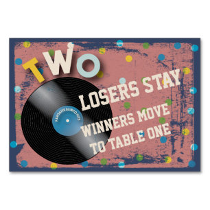 Buncoのロックンロールのテーブルカード#2 テーブルナンバー