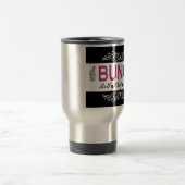 Buncoのロール、雑談、白黒ピンクの笑い トラベルマグ (中央)