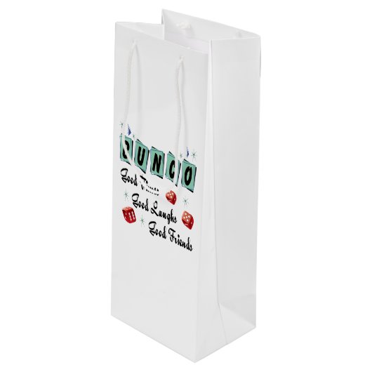Buncoのワインのギフトのレトロのよい時間よい友人 ワインギフトバッグ (正面アングル)