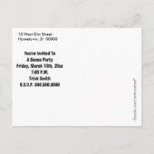 Buncoのヴィンテージのタイポグラフィの招待 インビテーションポストカード (裏面)