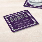 Buncoのヴィンテージのタイポグラフィ スクエアペーパーコースター (アングル)