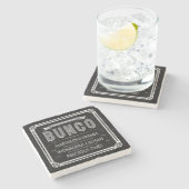 Buncoのヴィンテージのタイポグラフィ ストーンコースター (横)