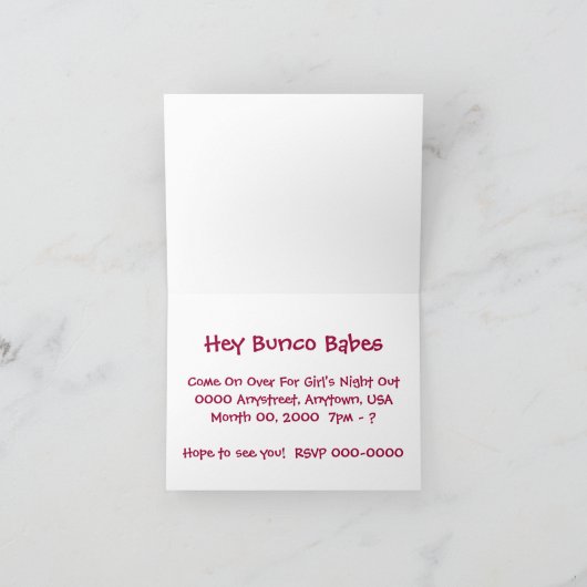 Buncoの可愛い人 招待状 (内部)