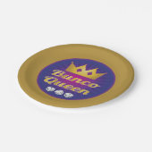 Buncoの女王の王冠およびサイコロ ペーパープレート (アングル)